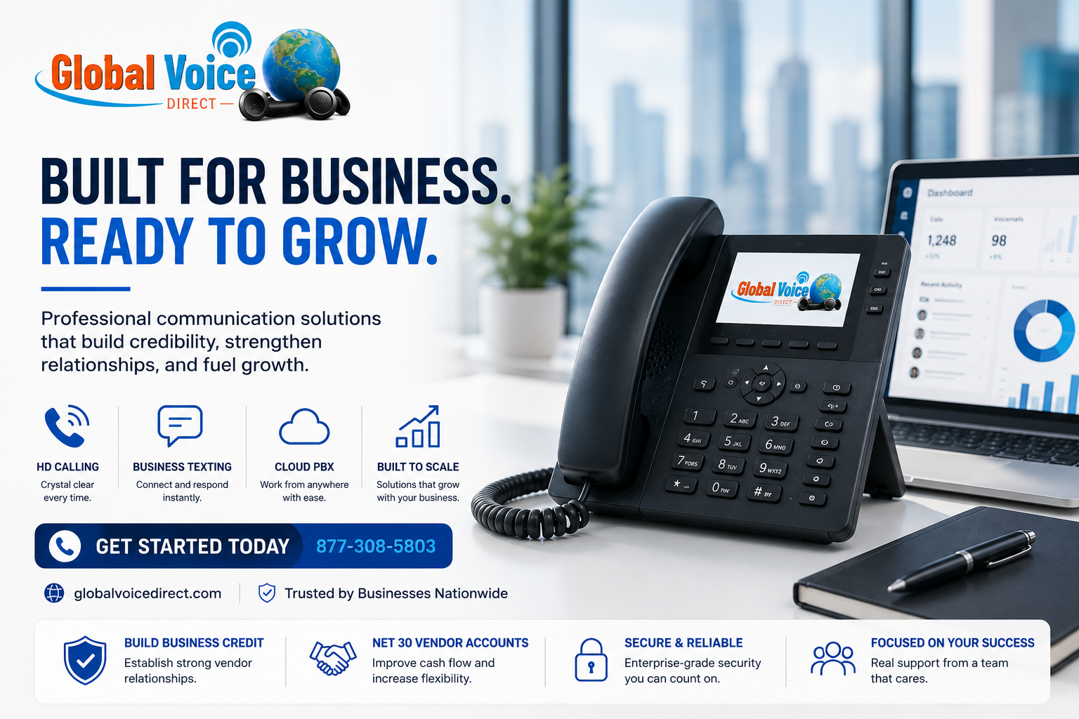 VoIP Business Phone System built for business growth — Global Voice Direct